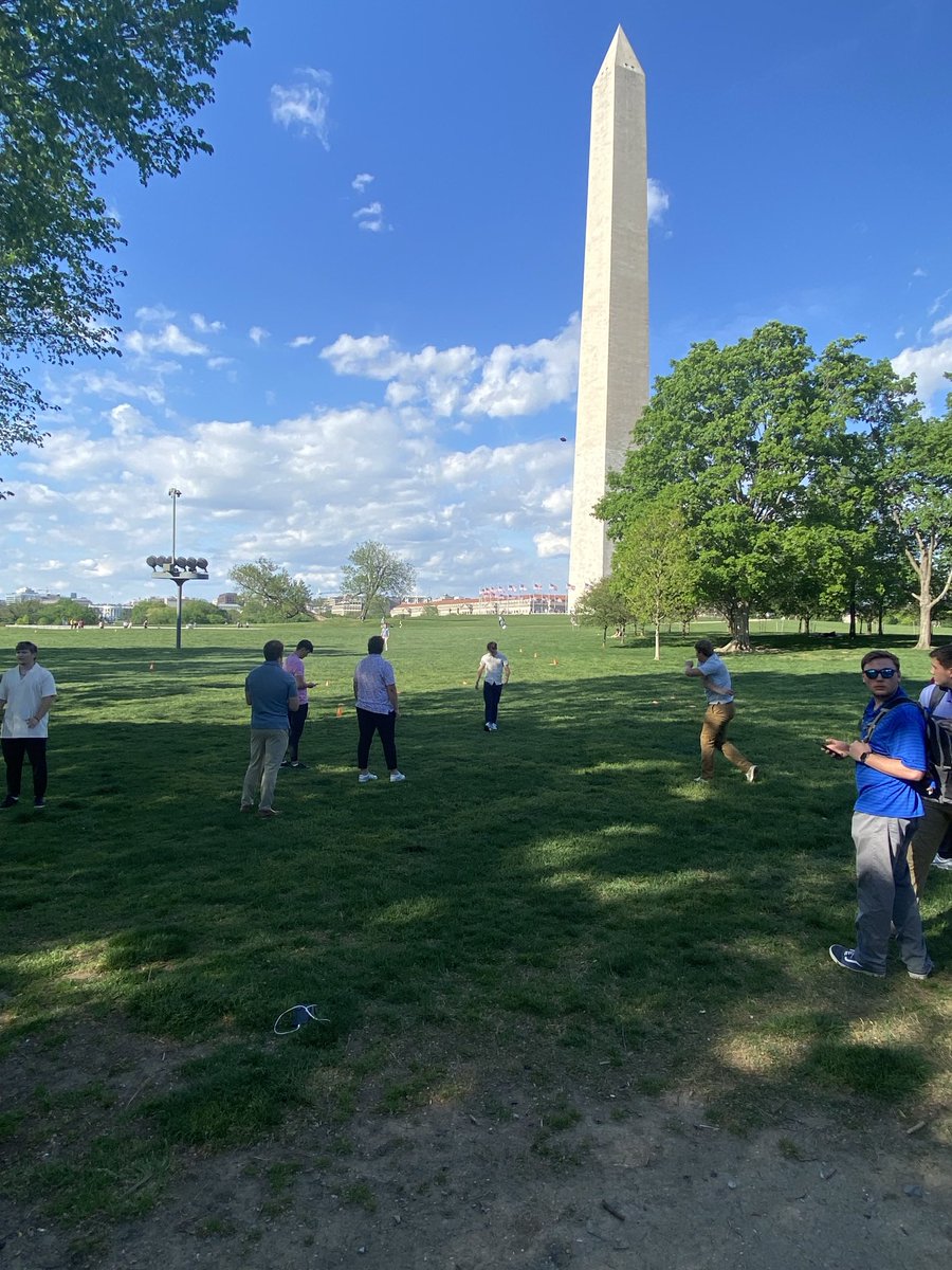 NPolkbaseball's tweet image. Guys getting some catch in before dinner and show at the Kennedy Center. It’s been a fun senior trip week. Back to business next week. ⚾️