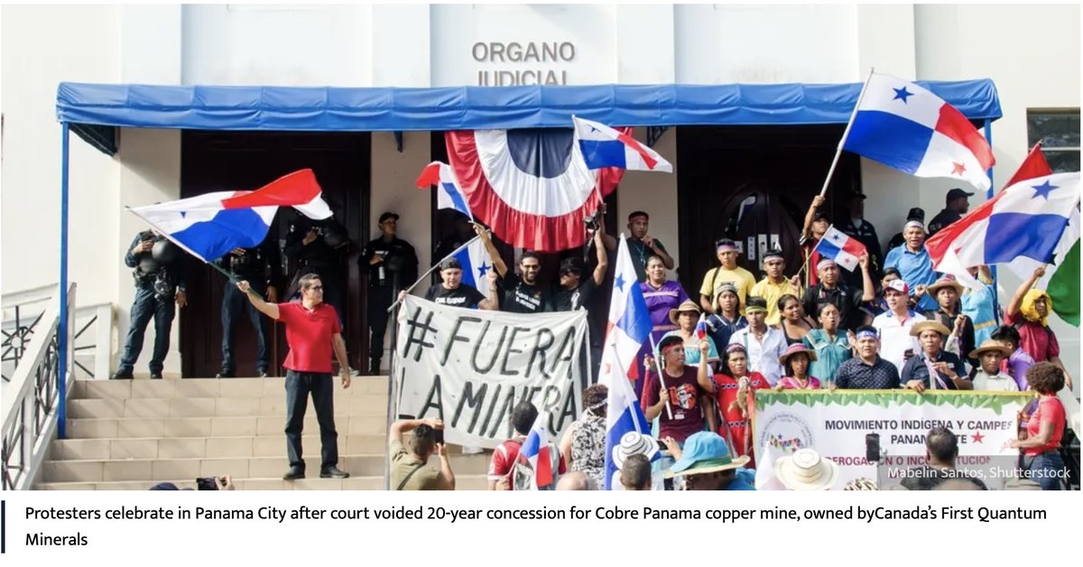 The Criminalization of Social Protest in Panama during last year's National Strike against Canadian Mining Company First Quantum Minerals 👉🏻business-humanrights.org/es/latest-news…