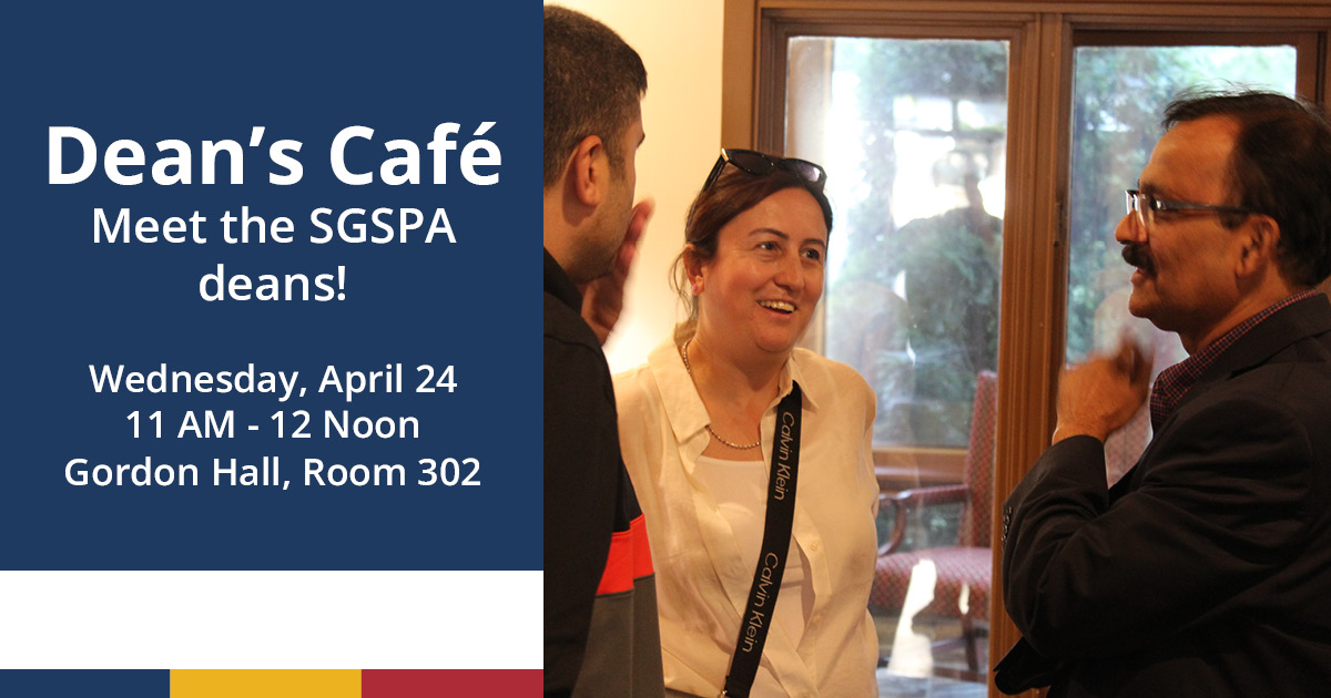 Come and meet your Deans! The Dean’s Café is a great chance to chat with the SGSPA’s deans and ask any questions you might have! Register here: bit.ly/4ajzQAs