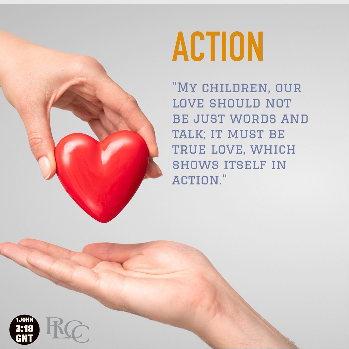 My children, our love should not be just words and talk; it must be true love, which shows itself in action. 
•1 John 3:18 (GNT)

#GodIsLove #LoveOfGod #VOTD #RLCCNanuet #JesusLovesYou