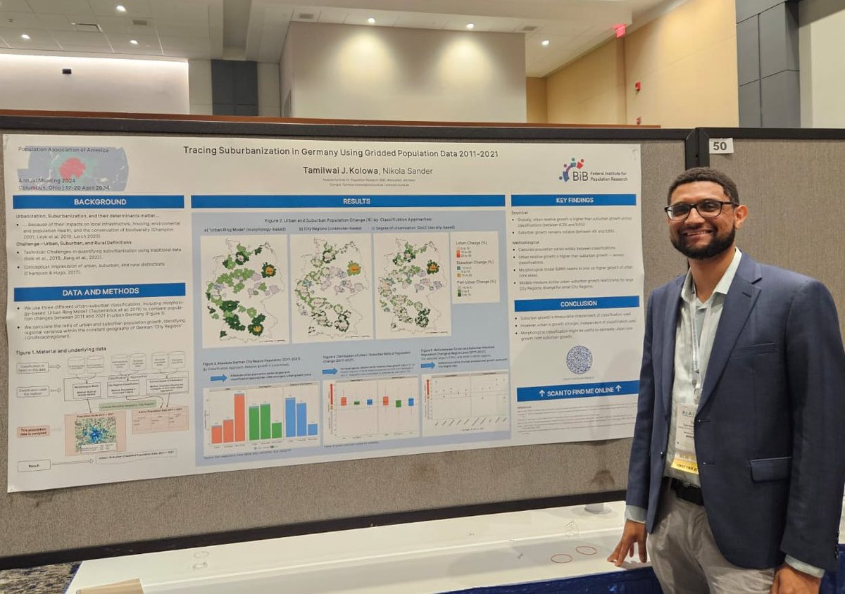 Yes, suburban areas have gained population, but depending on what’s “#urban”, urban areas have considerably gained more in Germany! Fortunate to present current work, comparing building-based to other urban-rural classifications at #PAA2024 in Columbus ➡️ tinyurl.com/suburbangrid
