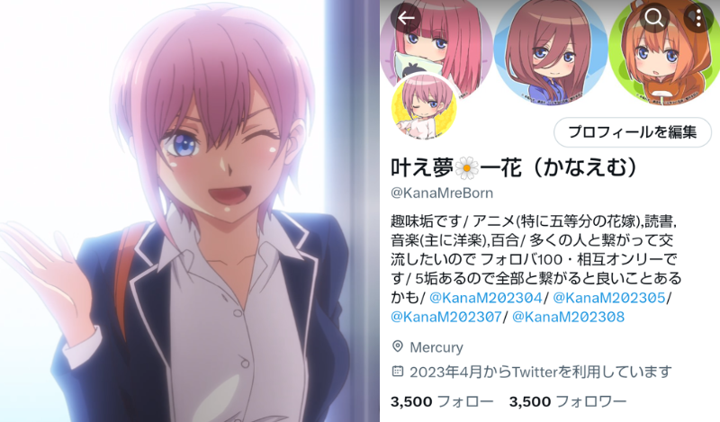 おは一花です🌼 おかげさまでFFさんが 3,500人を突破しました！＼(^o^)／✨ 本当にありがとうございます🙇‍♀️ これからもよろしくお願いします🙏 みなさんにとって、今日が優雅な一日でありますように❤