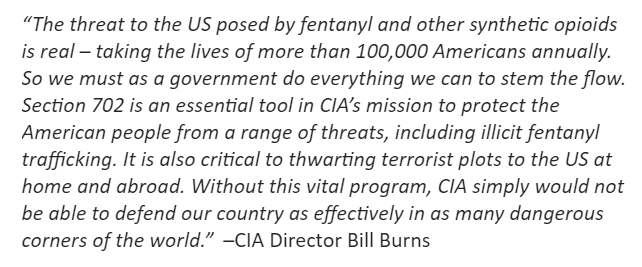 A sign of U.S. officials getting nervous about the looming FISA 702 deadline. CIA Director Bill Burns urging its passage.