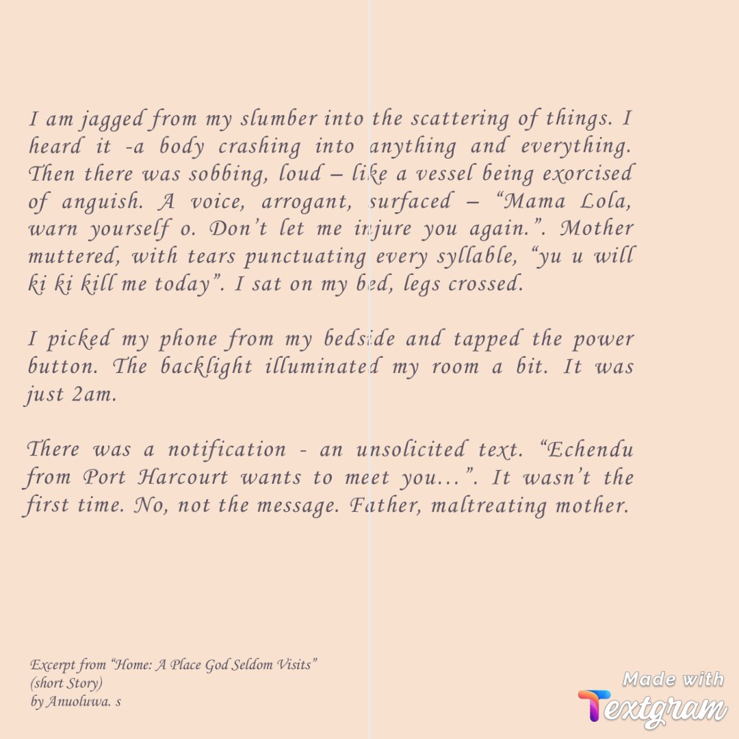 AnuSoneye's tweet photo. Sometimes😩
#shortstories #CreativeCommunity #DomesticViolence #chidera #Tunde https://t.co/o7n3zUd2HH