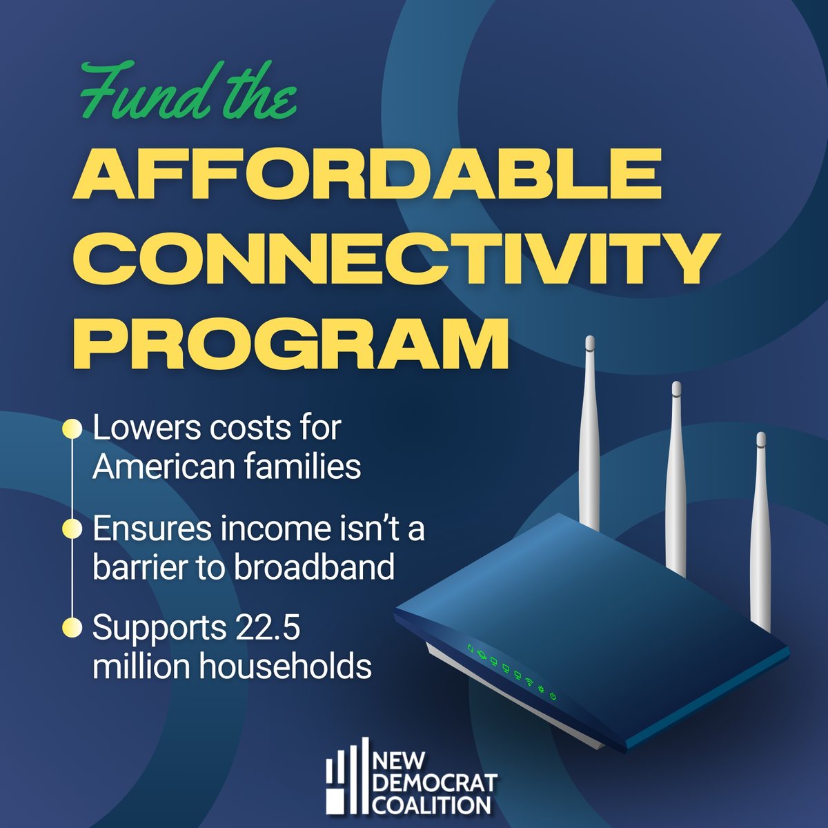 The #AffordableConnectivityProgram connects over 50,000 Delawareans to affordable, high-speed internet. However, it runs out of funding at the end of April. That’s why I signed onto a letter with my @NewDemCoalition colleagues calling for this program to be extended immediately.