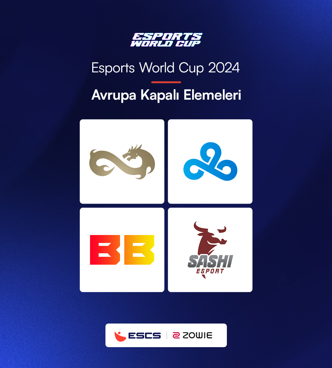 🔥 Esports World Cup 2024'ün Avrupa Kapalı Elemeleri'nde oynayacak takımlar tamamlandı!

🇹🇷 Temsilcimiz Eternal Fire, ilk maçını bugün saat 16.30'da BetBoom'a karşı oynayacak.