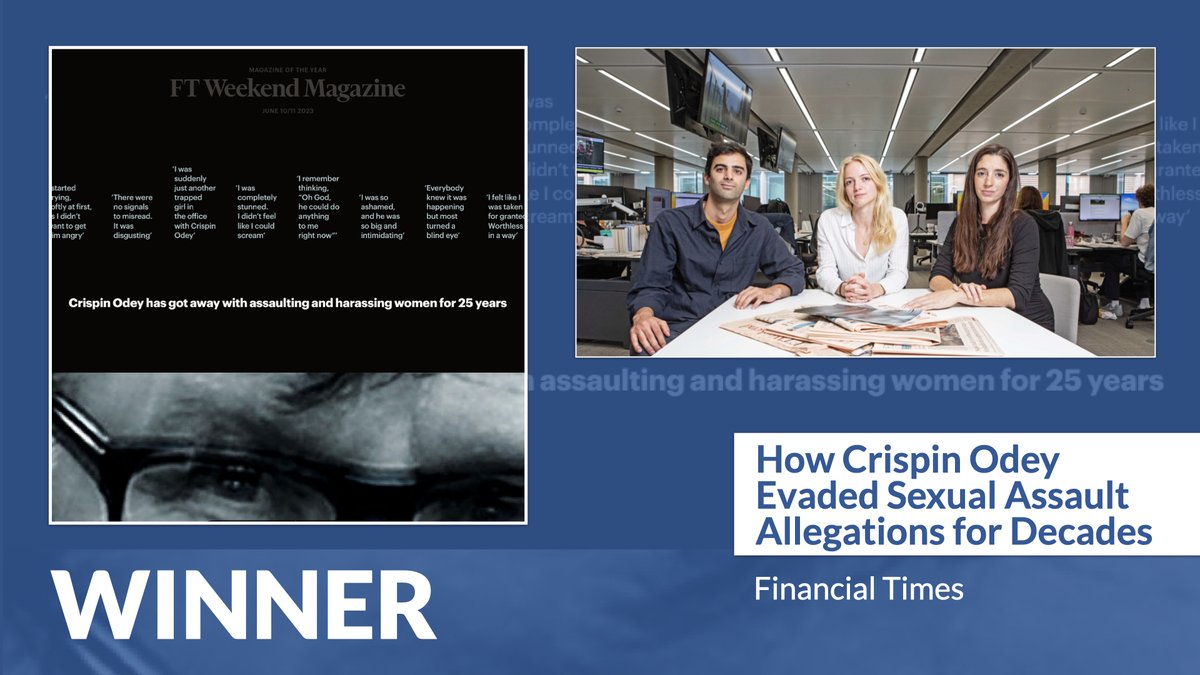 Congratulations to The #PressAwards Scoop of the Year category winner How Crispin Odey Evaded Sexual Assault Allegations for Decades / @FT