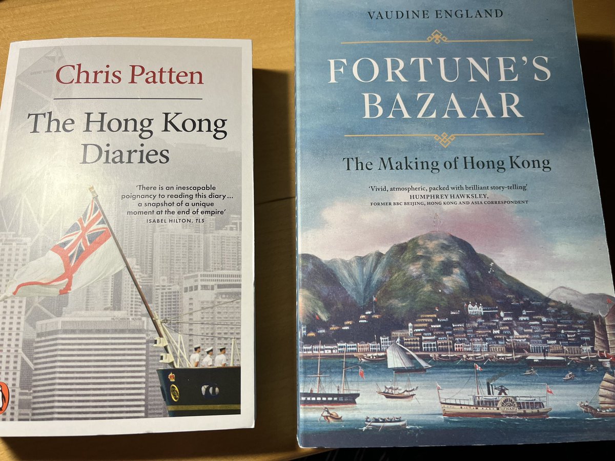 #hkgliterallection lucky in #Berlin like always when it is about #HongKong #Book|s @Dussmann 🙏 Fortune’s Bazaar from Vaudine England @CORSAIR and the Diaries from good old Chris Patten @PenguinUKBooks are soon on duty on my shelves 😉👍 We all #StandWithHongKong🇩🇪💛🇭🇰