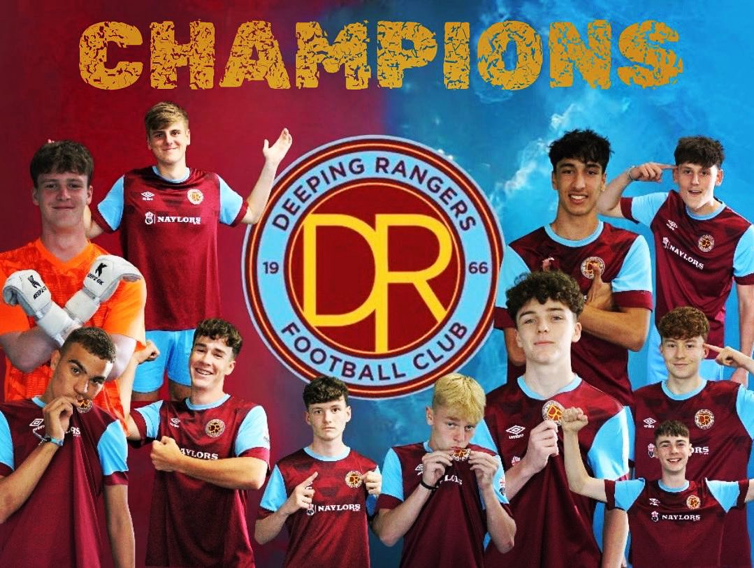 CHAMPIONS!!
Congratulations to Rangers U18s who are confirmed champions of the Thurlow Nunn Youth League - West Division following tonight’s 0-3 away win at Soham Town.

Congratulations to all involved, great achievement! #weareclarets <a href="/DeepingSSClub/">Deeping Sports & Social Club</a> <a href="/LincsOLSport/">James Bedford - Lincs Online Sport</a> <a href="/NonLeagueCrowd/">Non League Crowds</a>