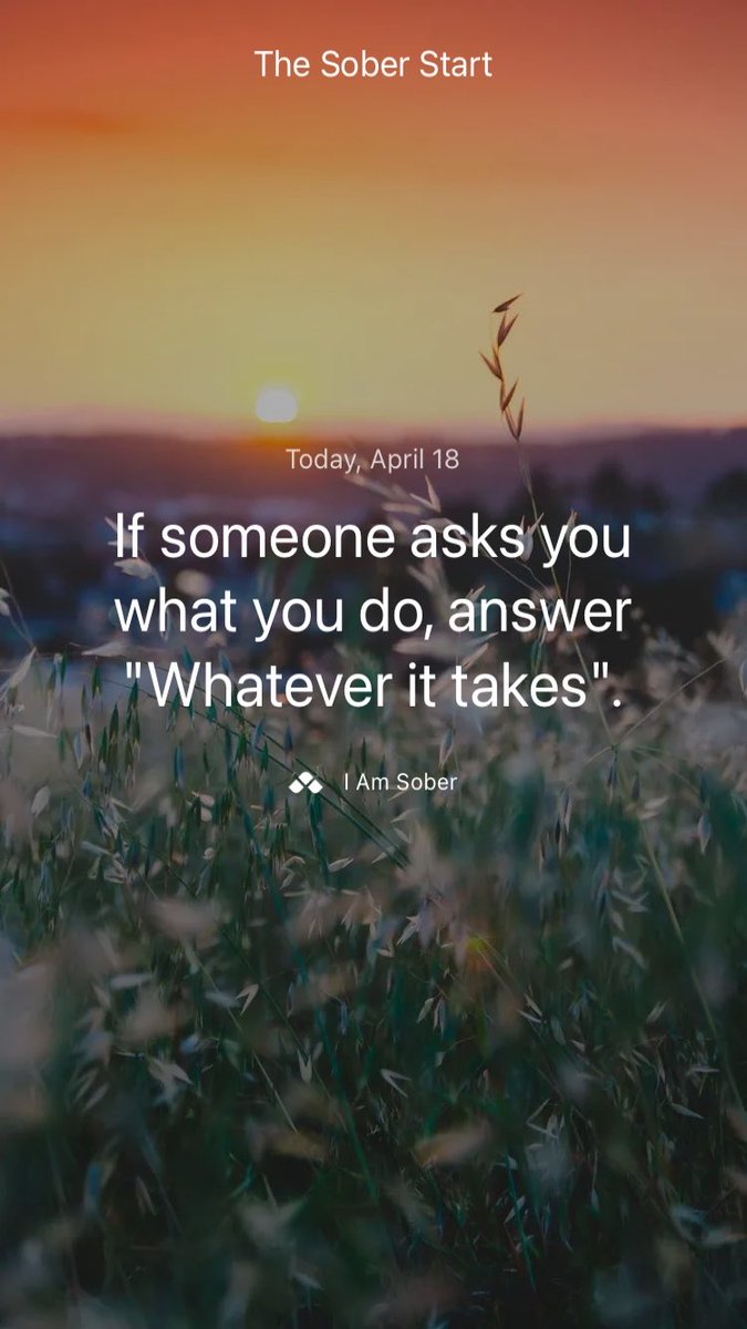 If someone asks you what you do, answer 'Whatever it takes'. #iamsober