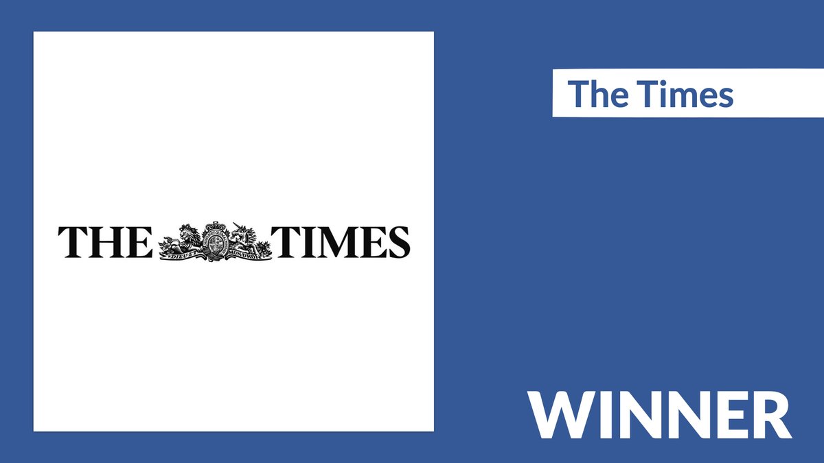 Congratulations to The #PressAwards Daily Newspaper of the Year category winner @thetimes