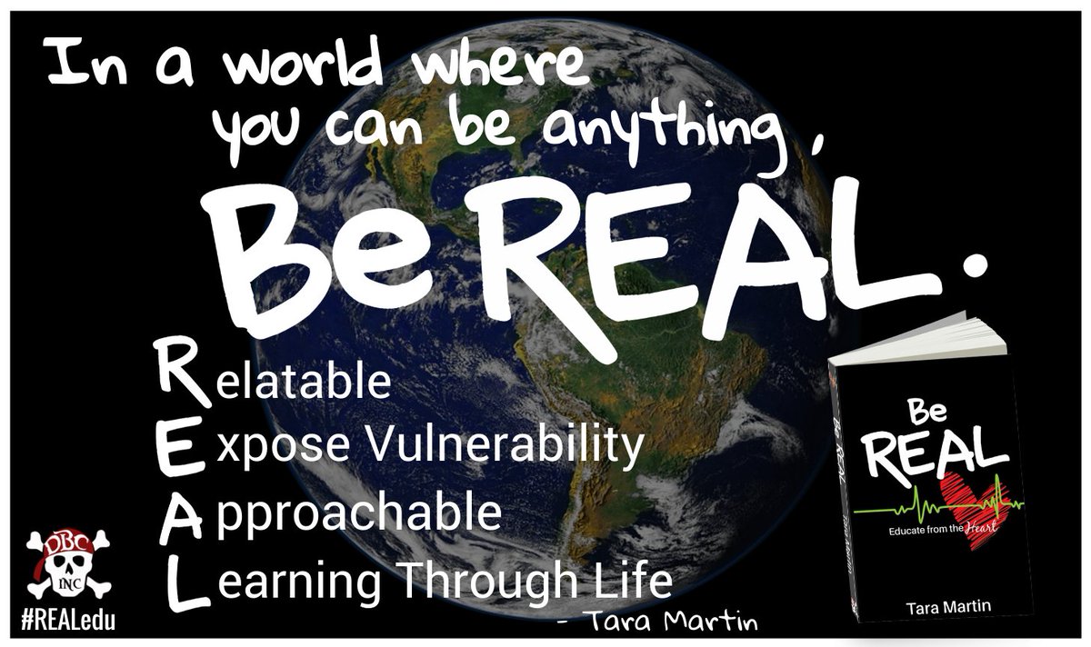 'In a world where you can be anything... Be REAL.' 📖 daveburgessconsulting.com/books/be-real/ #REALedu #Cannonballin #tlap #dbcincbooks @burgessdave @TaraMartinEDU