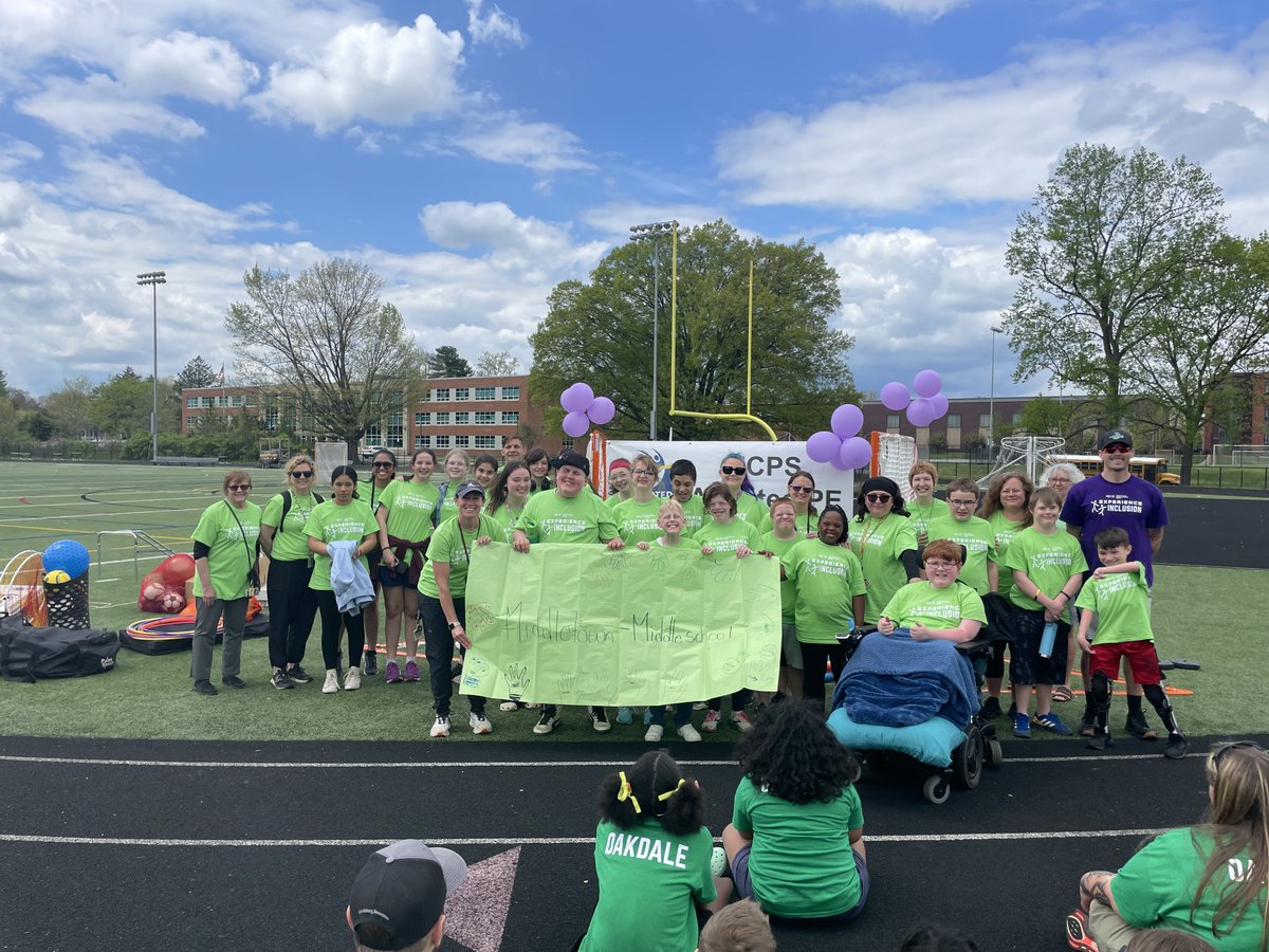 A great day of inclusion during our countywide middle school end of year celebration field day! #FCPS #AdaptedPE #MiddletownKnights