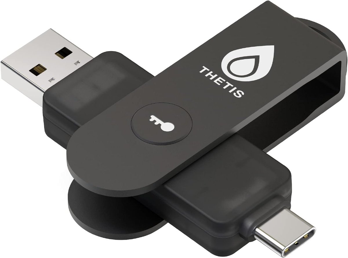 Pro FIDO2 Security Key, Two-Factor authentication NFC Security Key, Dual USB Ports Type A & Type C for Multi Factored Protection (HOTP) in Windows/MacOS/Linux, Gmail, Facebook, Dropbox, GitHub i.securitythinkingcap.com/T5hkDs