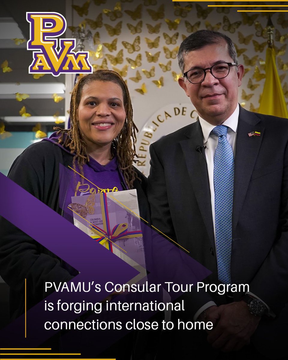 PVAMU’s Consular Tour Program is forging international connections close to home. To read more📰, Click the link here: pvamu.edu/blog/pvamus-co…. #PVAMU #PV 💜💛🐾