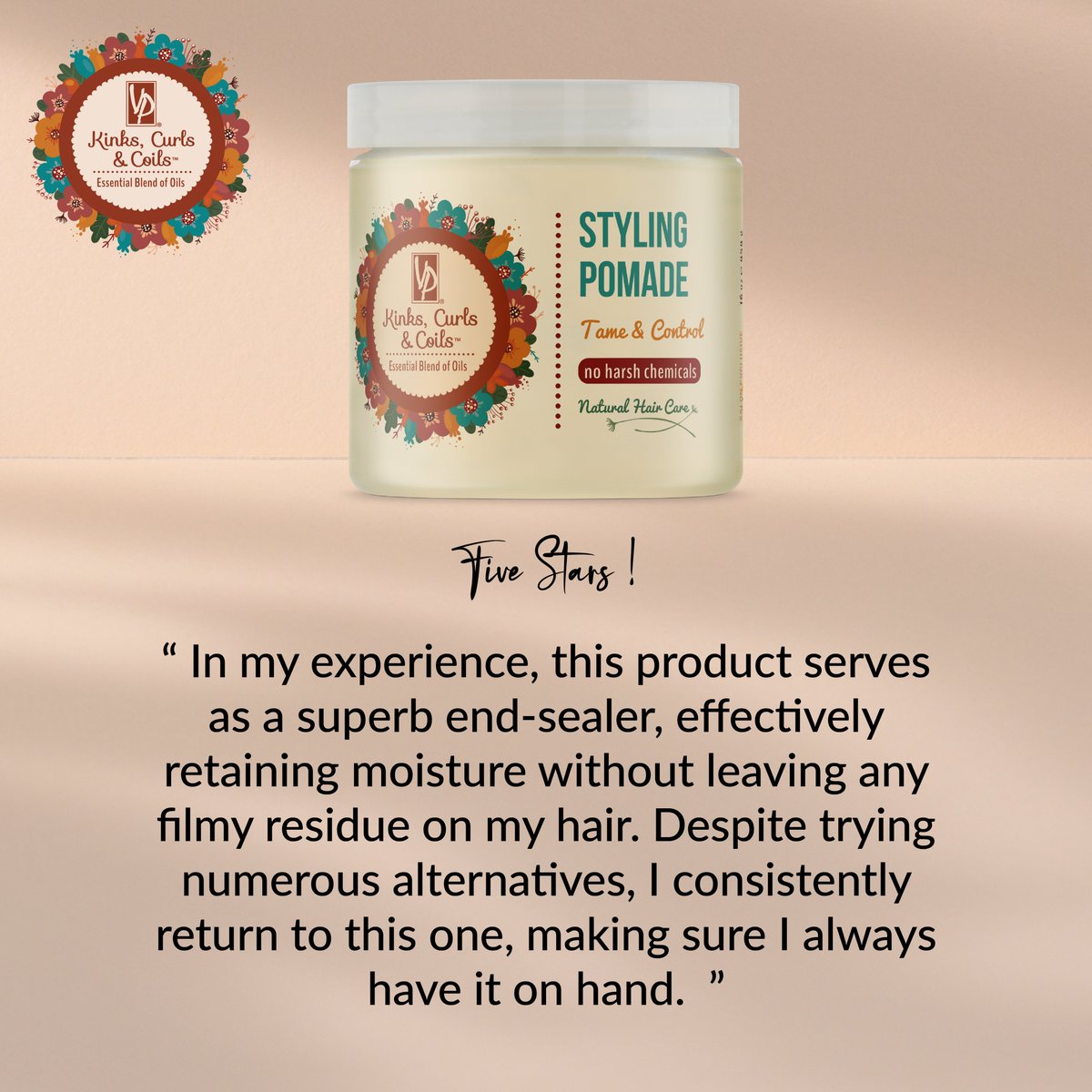 ⭐️ 5 stars for our Kinks, Curls & Coils Styling Pomade! ⭐️

This pomade is created with essential oils that keep your kinks, curls and coils looking their best. Tame and control your style with an all day hold.

#protectivestyles #naturalhaircare #naturalhaircareproducts