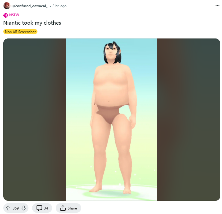SongbirdN7's tweet photo. If you haven't heard the latest Pokemon Go update came with an atrocious character creator and you know when you laugh so hard you stop making sounds? https://t.co/Rw76hhLUMA