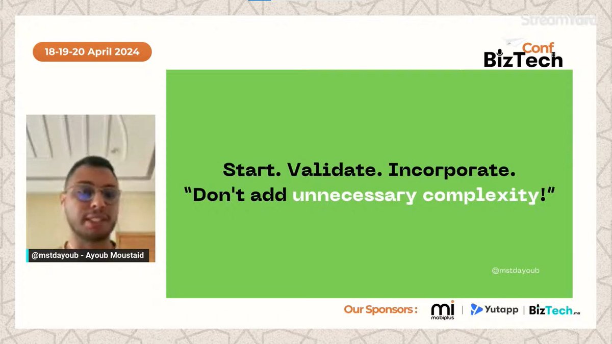 soufianeelc's tweet image. Watching #BizTechConf 🍿
@mstdayoub shared valuable information as always❤️