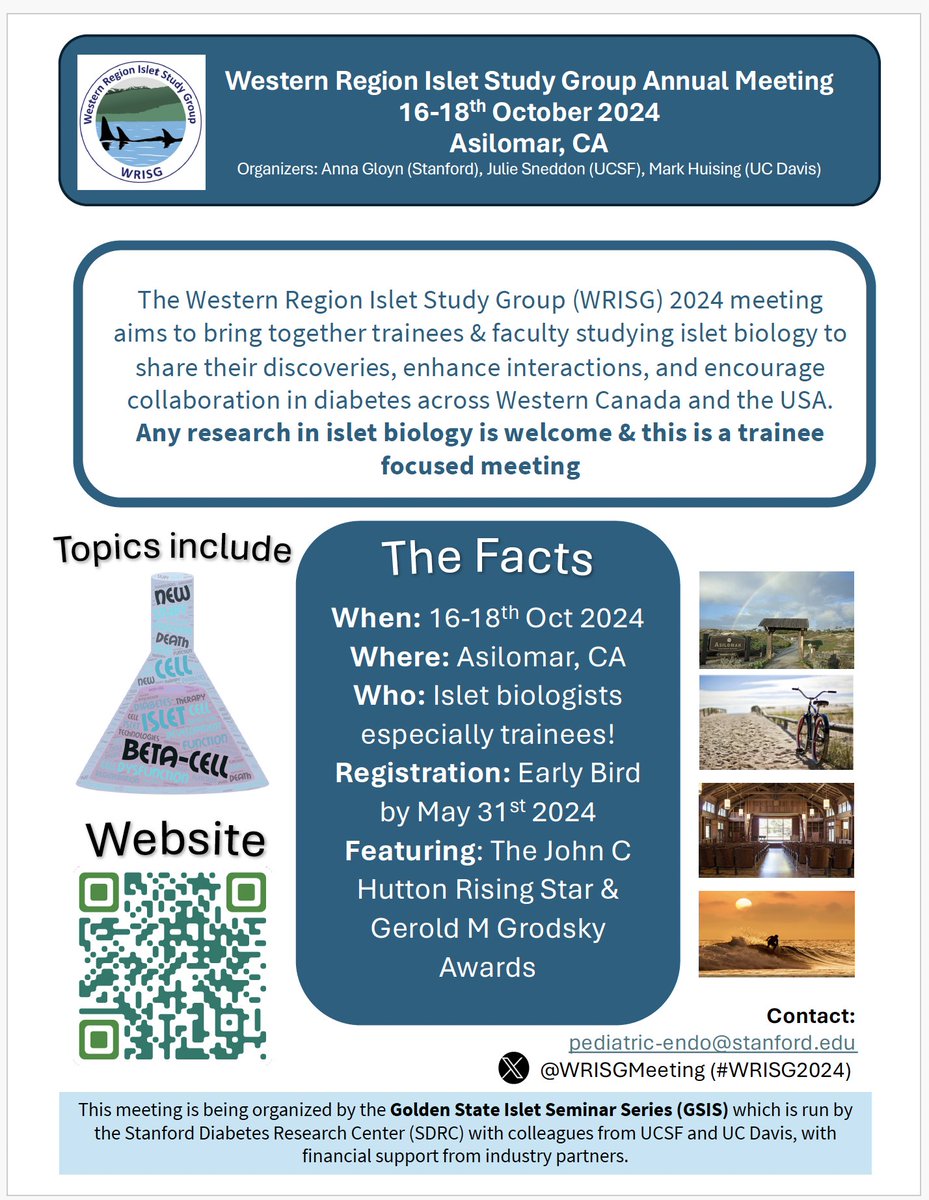 🚨Do not miss out - seats are going like hot cakes - grab your place at the @WRISGMeeting 2024 meeting in beautiful @AsilomarSB This is a #trainee focused meeting 👇👇👇med.stanford.edu/genomics-of-di… @JulieBSneddon @HuisingLab