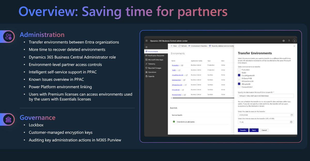 Dozens of admin operations made easy with Business Central Admin Center, here are new scenarios added with 2024 wave 1 alone! #MSDyn365BC #DirectionsNA2024