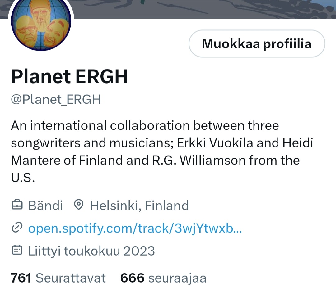 666 is the number, the number of followers! We're the neighbors of the beast! @_RGWilliamson_ @HeidiMMantere @HiSQ_Official / Erkki. Just listen! open.spotify.com/track/7KjZ6Cgp…