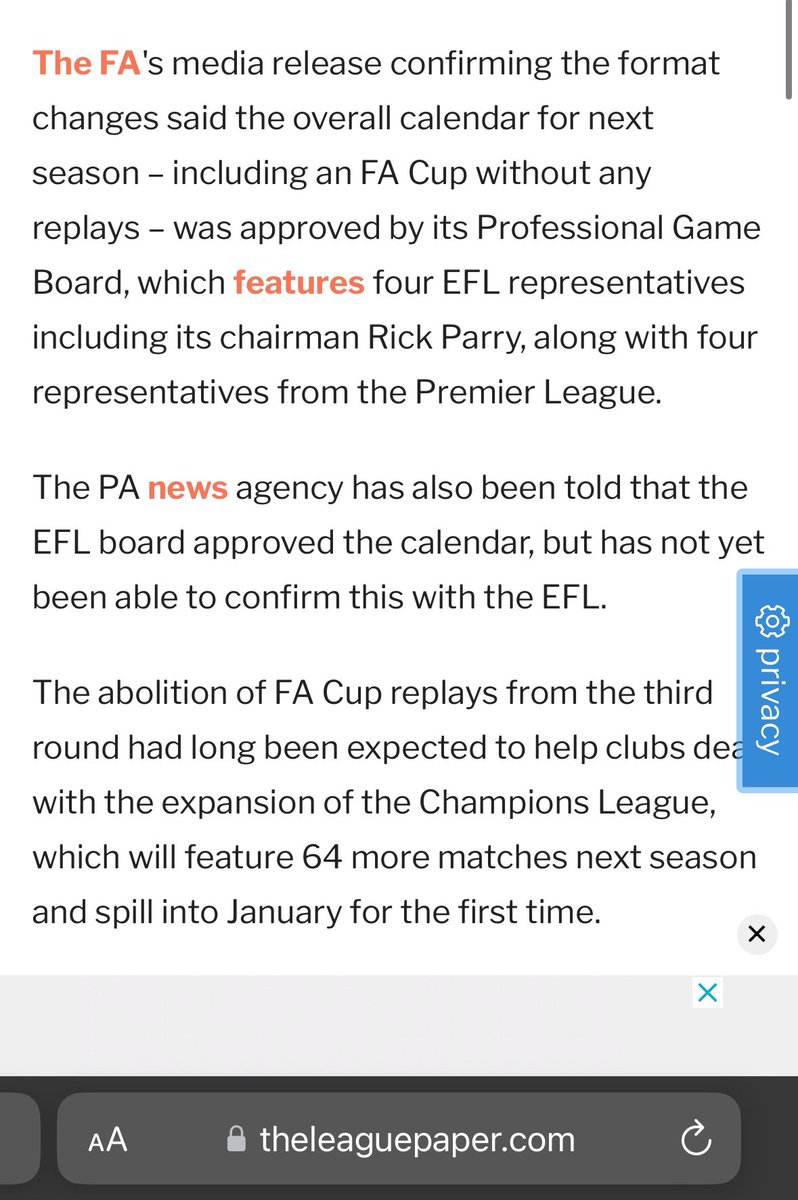 SouthernSWA1's tweet photo. If true then Rick Parry and the rest of them need to resign immediately @EFL https://t.co/erOMxV0wrx