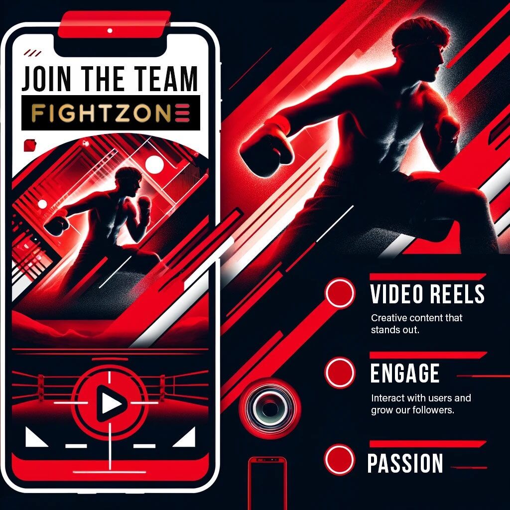 Join the FightZone Team! Passionate about boxing & content creation? Apply for our Social Media Internship. Create captivating posts, engage fans live, and enjoy exclusive event access. Apply by DMing 'FZ Intern'. Experience with social platforms preferred. #FightZone #Boxing
