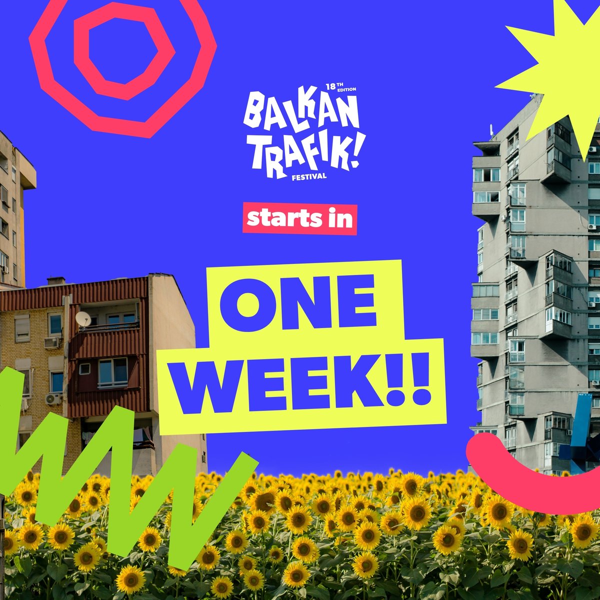 1 week to go! Be ready! 🔥
Tickets available for Friday &amp; Saturday!
𝔽𝕣𝕚𝕕𝕒𝕪:  Unza Unza Orchestra &amp; Amsterdam Klezmzer Band ft DAAN • Barcelona Gipsy Balkan Orchestra • Koza Mostra
𝕊𝕒𝕥𝕦𝕣𝕕𝕒𝕪: Kalush Orchestra • Shantel • Zarina Prvasevda
&amp; many more