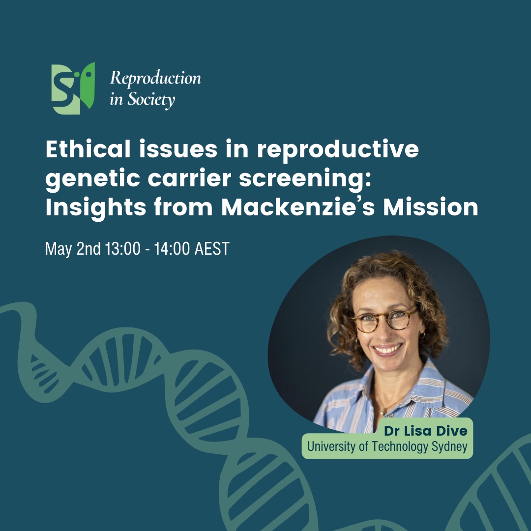 Two weeks till our webinar with <a href="/lisadive/">Lisa Dive</a> on population reproductive carrier screening.

For more info and to register for zoom: monash.zoom.us/meeting/regist…