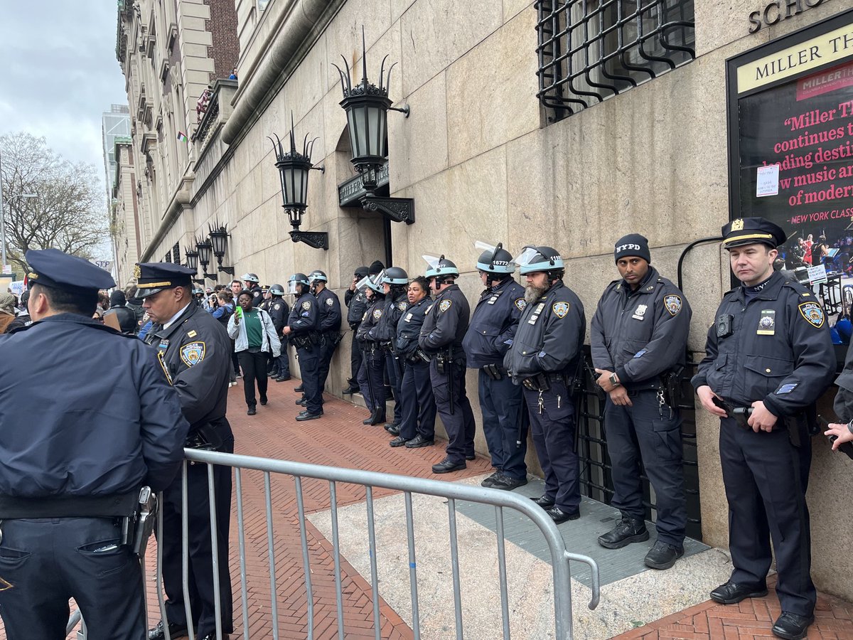 My campus, my neighborhood- Columbia under police control today - sacrificing everything a university stands for to satisfy a bunch of right wing politicians.