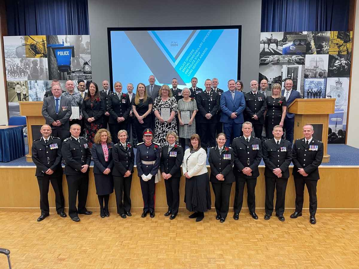 Congratulations and well done to all our officers and staff recognised at tonight’s Long Service Awards. Chief Constable Sacha Hatchett and the Chief Officer Team thanks everyone for their dedication to fighting crime and helping to keep Lancashire safe. Well done to all.