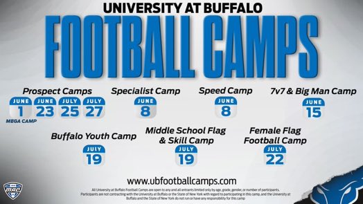 Thank you to @Stansfield_Matt and @IanFriedFB for the invites to Buffalo for camp. I can’t wait to compete! @COACHSLOCUM @MCDFBOFFICIAL