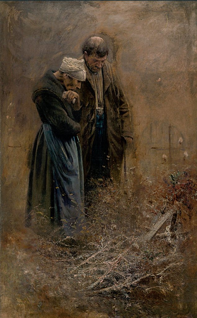 László Mednyánszky, Over the Tomb (1878) - oil on canvas