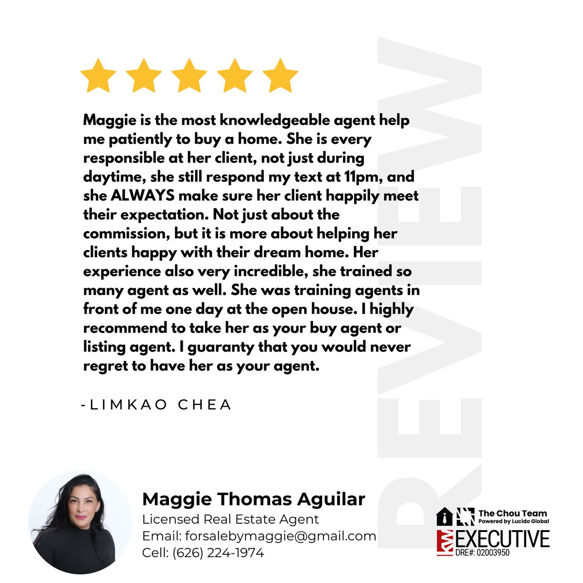 thechouteam's tweet photo. Thank you for the glowing 5-star review! Your feedback means the world to us. Thank you for choosing The Chou Team! 🏡

Maggie Thomas Aguilar | forsalebymaggie@gmail.com | (626) 224-1974
 #FiveStarReview #TheChouTeam #DreamHome #RealEstatePros #Review #testimonial https://t.co/jYeG3FLGWZ