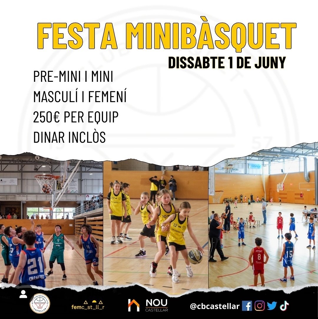 CastellarCB's tweet image. L'1 de juny serà un gran dia per jugar a 🏀🏀🏀🏀

Us esperem! 

Més informació per DM

@FCBQ @femcastellar
#casteLLARdelbasquet