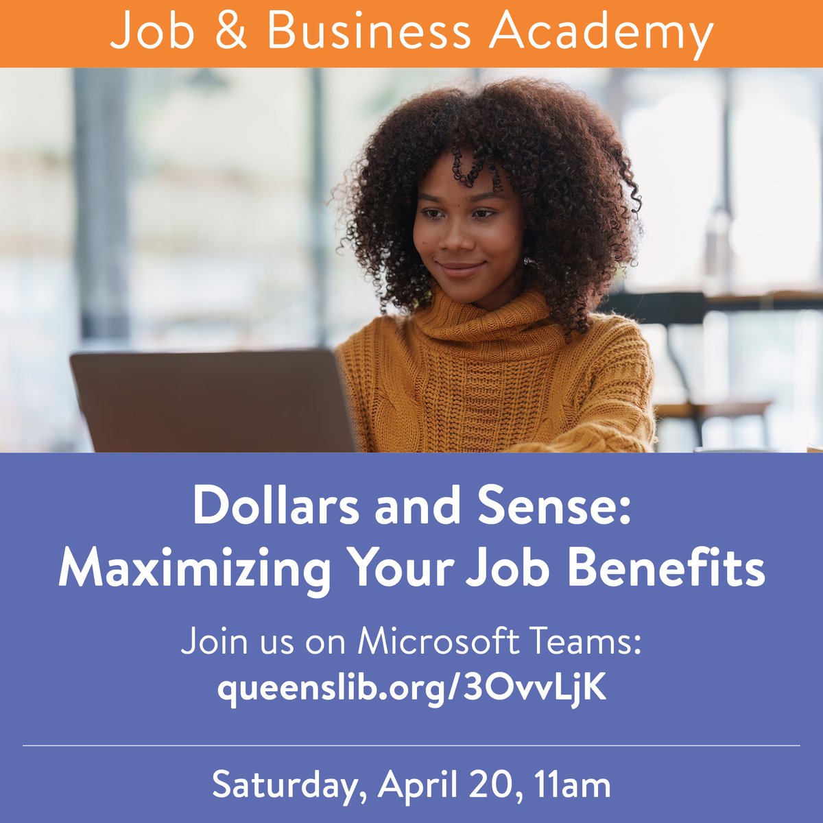 Learn how to secure financial success during your job search—including how to negotiate salary offers, navigating employee perks, understanding retirement benefits, and more. Join us for this virtual workshop on Saturday, April 20 at 11AM. queenslibrary.org/calendar/dolla…