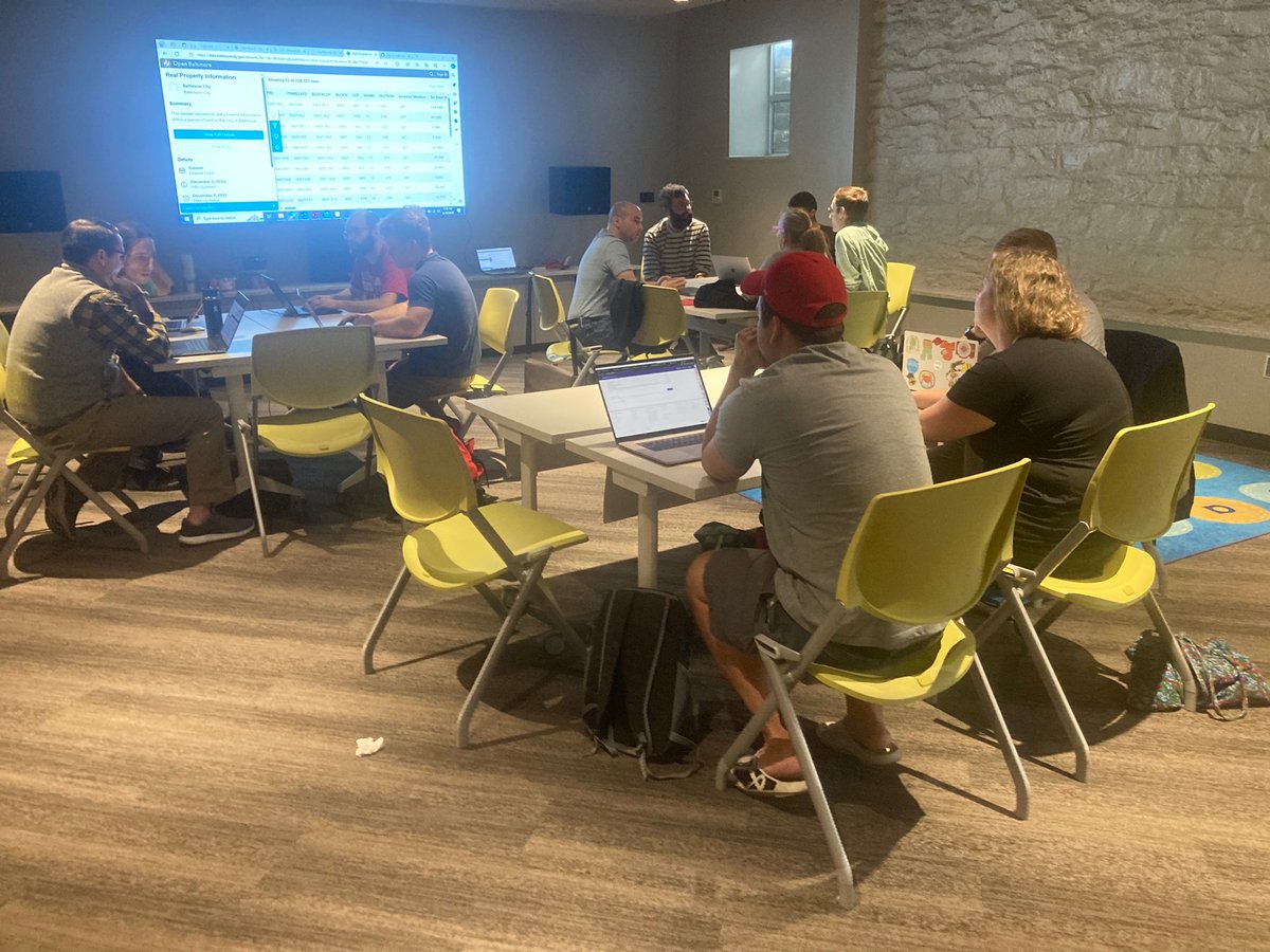 Civic Hack Night with Code for Baltimore, OPI, Digital Services and BCIT.