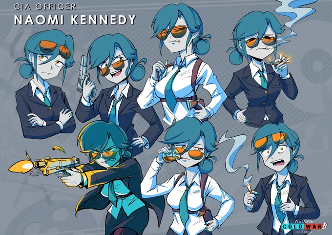 Expressions sheet for CIA Officer Naomi Kennedy 