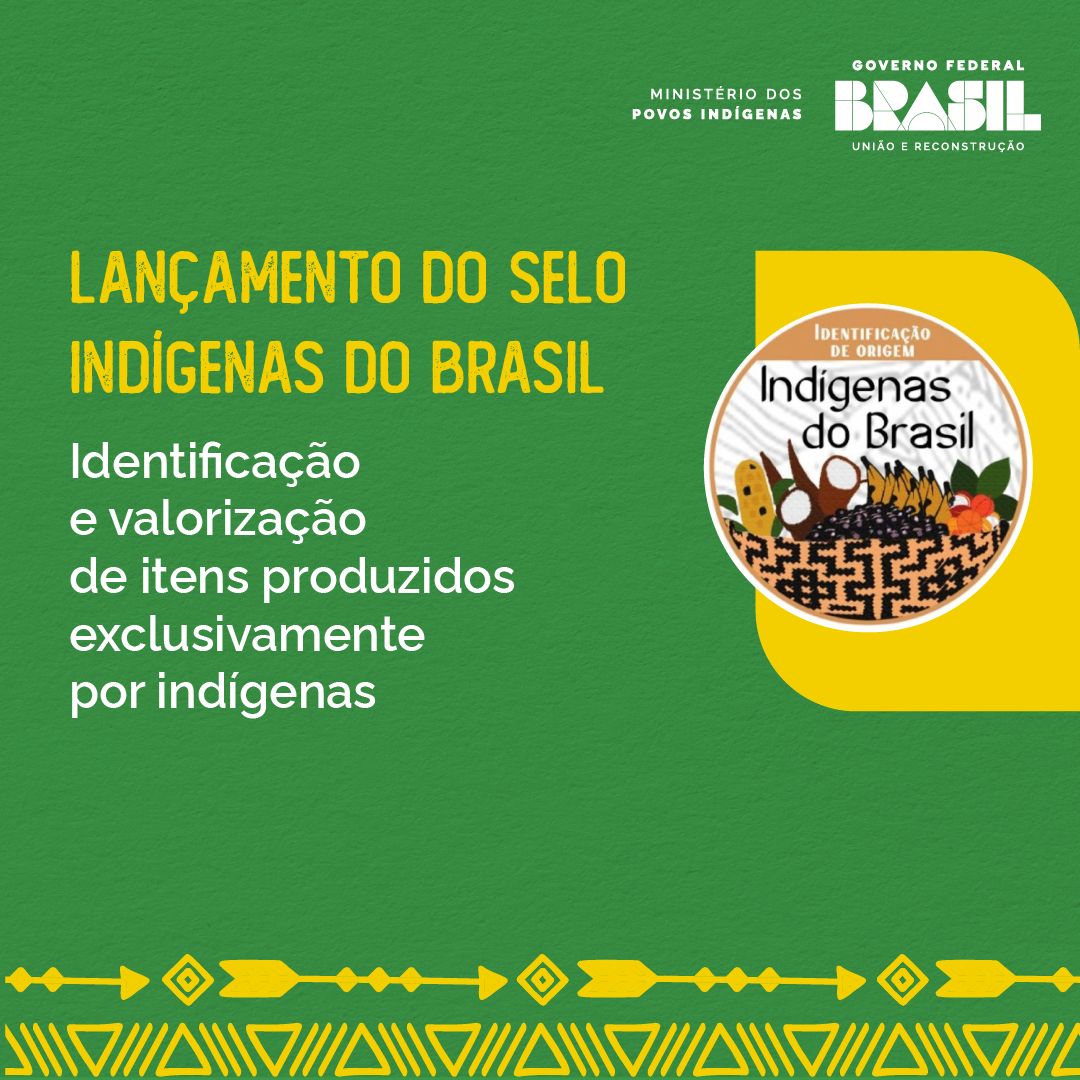 O Selo Indígenas do Brasil tem o objetivo de identificar a origem de itens produzidos exclusivamente por pessoas físicas ou jurídicas indígenas e, assim, valorizar as atividades e empreendimentos extrativistas e de artesanatos manejados pelos povos indígenas.