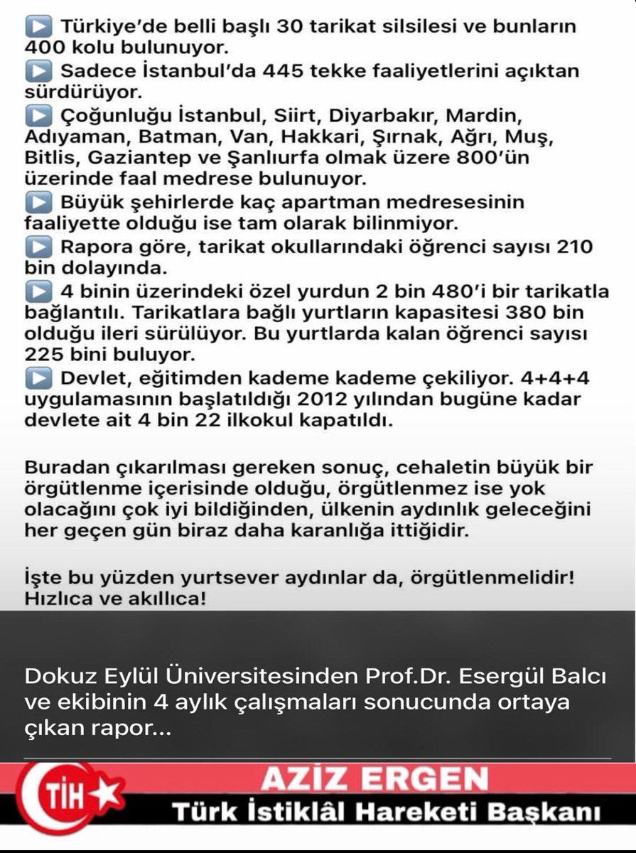 “Tekkeler mutlaka kapanmalıdır. Türkiye Cumhuriyeti, her şubede yol gösterecek kudrete sahiptir. Hiçbirimiz tekkelerin yol göstermesine muhtaç değiliz.” #Atatürk31Ağustos1925 Çankırı'da halka nutuk Kaynak: Atatürk'ün Bütün Eserleri, 17. Cilt, s.298 #TürkİstiklalHareketi