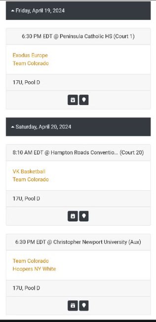 Excited to play this weekend at Boo Williams in Virginia. Below is my schedule for the first two days of the tourney!