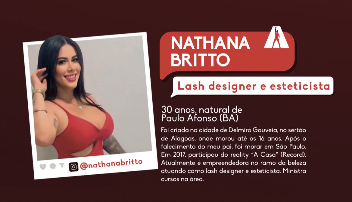 Vamos conhecer um pouquinho mais da nossa borboleta? 🦋💗
#TeamNathana | #AGrandeConquista