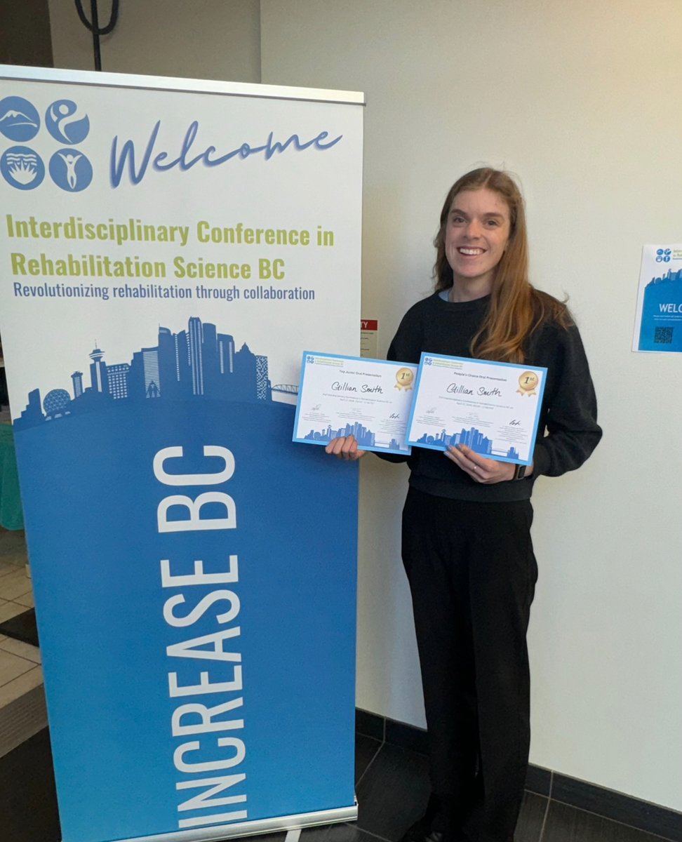I had an amazing time at the @BcIncrease conference yesterday! I was honoured to receive both the 1st place oral presentation prize and the People's Choice Award (voted by attendees) for my presentation on virtual exercise programs for people with cancer!