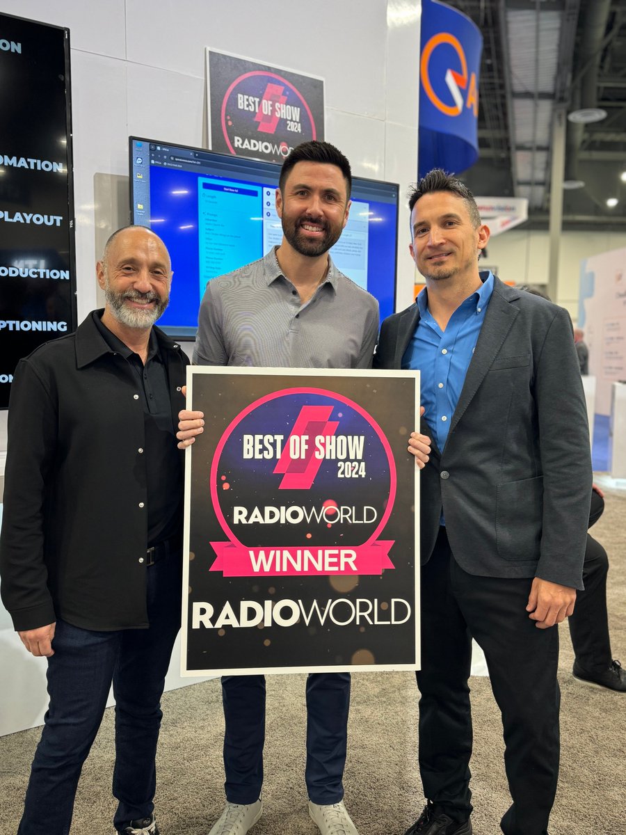 SPECai wins Best of Show at this year's @NABShow in Vegas! 🏆 Thank you so much to @radioworld_news for this award. We're proud to work with our partners at @ENCOSYS and @CompassMediaNetto simplify spec spot creation for all. See the other winners: radioworld.com/news-and-busin…