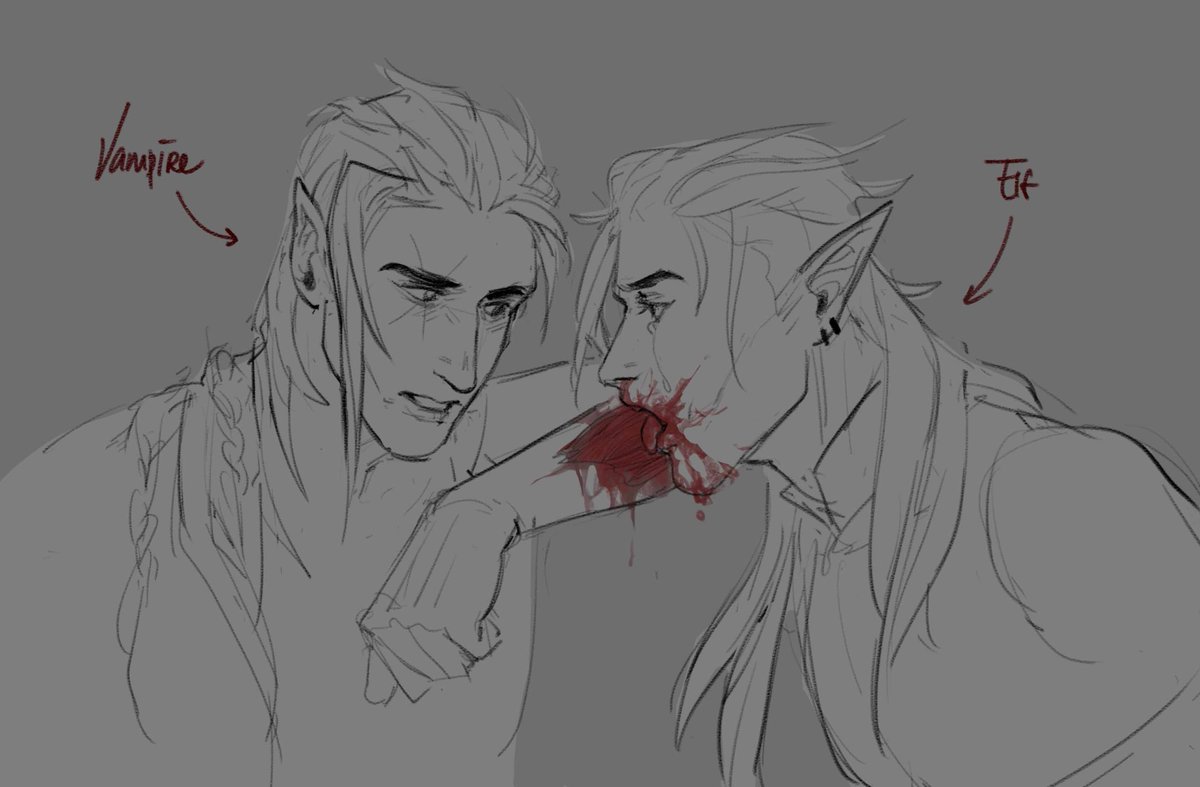 _eyetooth_'s tweet photo. Sova/Sova
Elf Sova was bitten by a creature that caused him to crave blood and flesh. Vampire Sova, who can regenerate, helps. https://t.co/OIOd0QMcDA