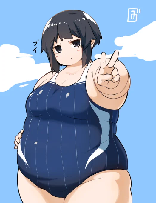 Vサインちっぱいぽっちゃり先輩 