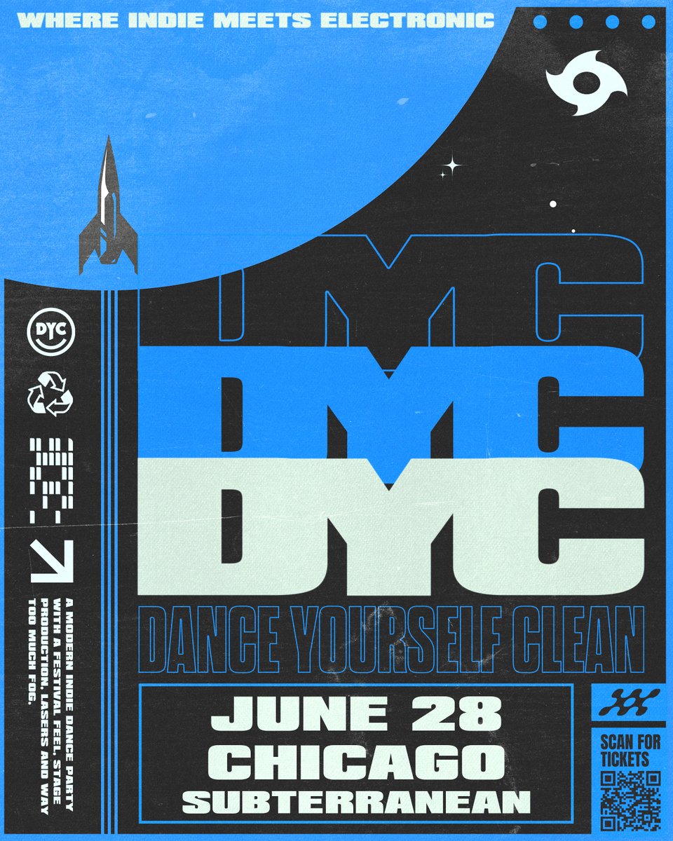 🫧 JUST ANNOUNCED 🫧 Dance Yourself Clean - An Indie Electronic Dance Party (@DYCTonight) at Subterranean (@subtchicago) on Fri., June 28! 🎟 Tickets on sale NOW >> bit.ly/49HSeBy