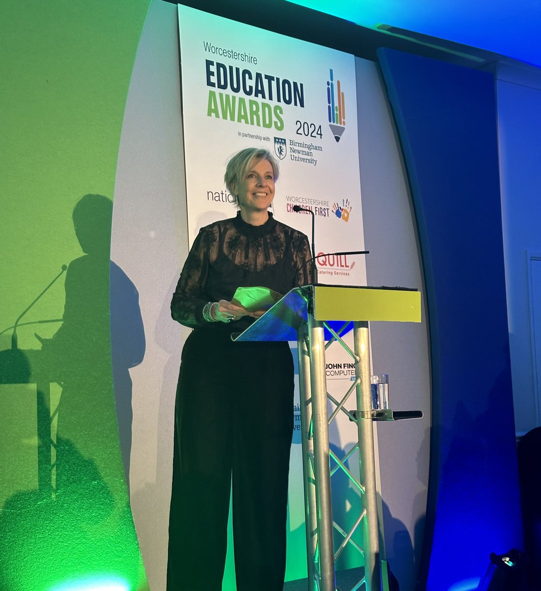 @Newman_Uni presenting the Outstanding Achievement Award at the Worcestershire Education Awards this evening. #WEA2024 @worcesternews