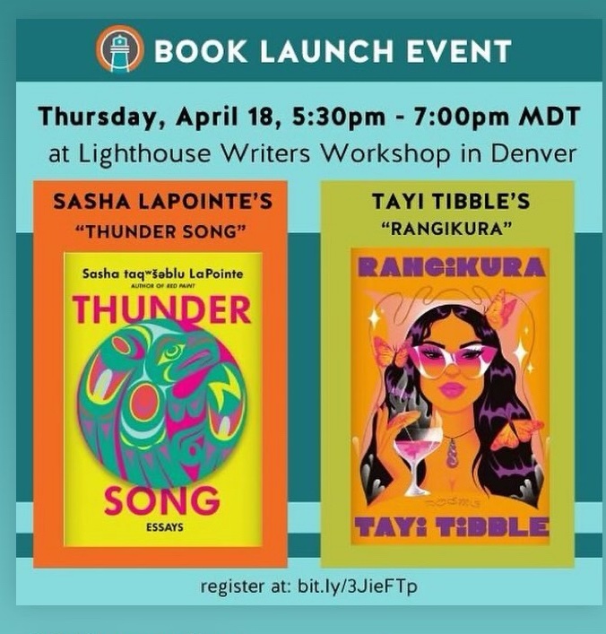 Tonight in Denver at 5:30 MT @lighthousewrite come see @paniaofthekeef & Sasha LaPointe reading poems and essays as only they do ❤️❤️
