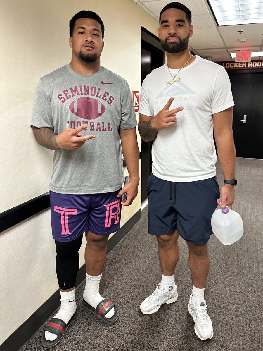 I am in Tallahassee with my son DJ and my nephew Sione Lolohea, both of whom transferred over from Oregon State. I am extremely excited for both of them. I am truly impressed with how amazing the staff is here at FSU. They show nothing but love. It's crazy because throughout the